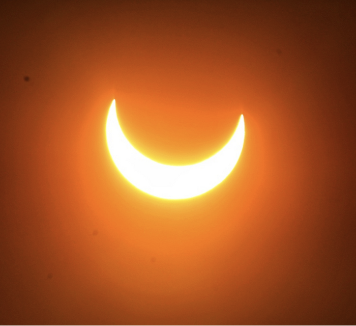 Sun in a crescent shape